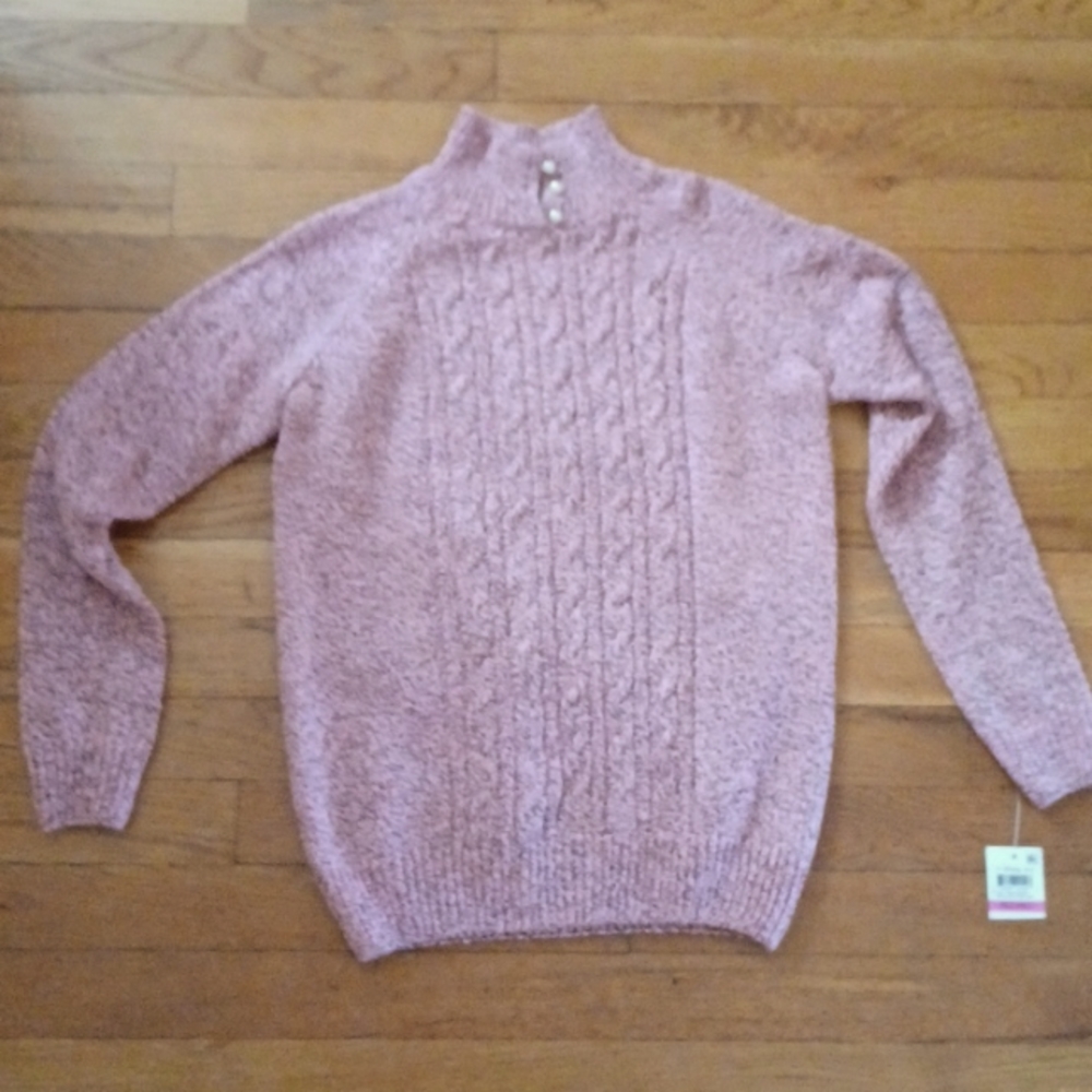 NWT Karen Scott size Petite Petite Marled mellow rose sweater